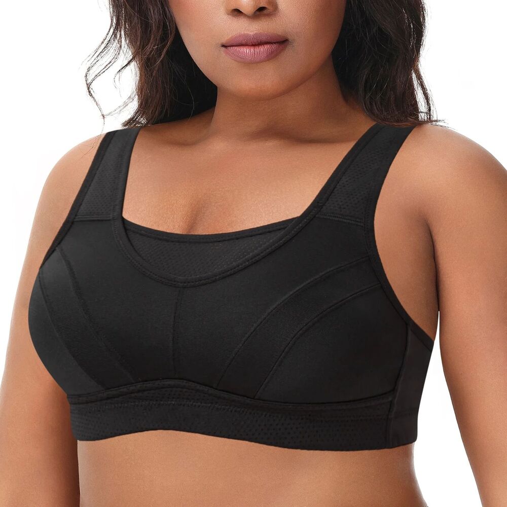 Women's Sports Bras Plus Size High Impact Full Support Non-padded Wireless 34DDD